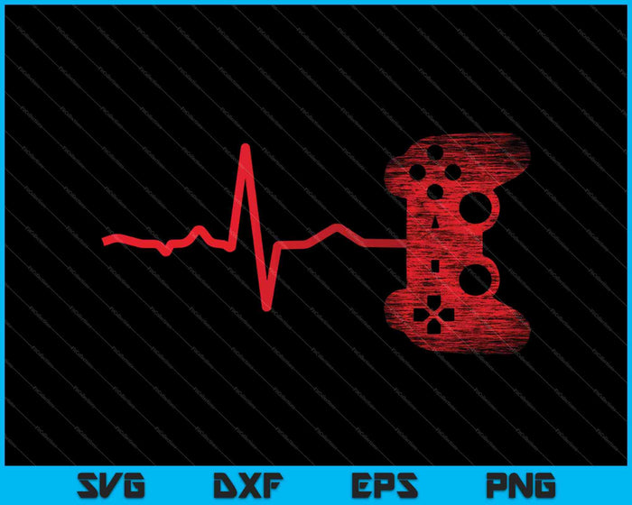 Gamer Heartbeat Video Games Gaming SVG PNG Cutting Printable Files