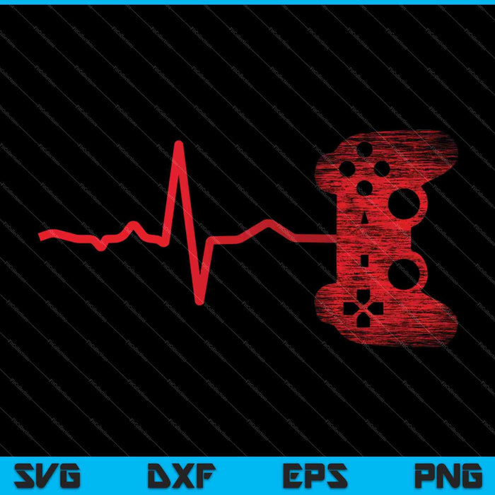 Gamer Heartbeat Video Games Gaming SVG PNG Cutting Printable Files
