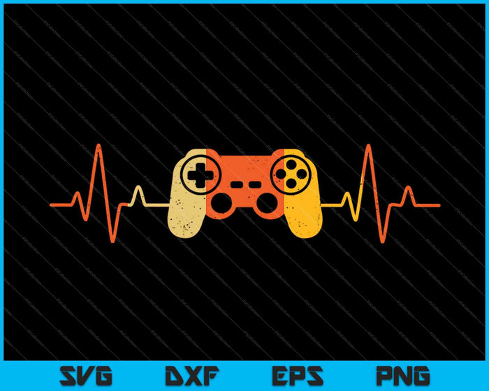 Gaming Gaming PS Console 5 Heartbeat Gamer SVG PNG snijden afdrukbare bestanden