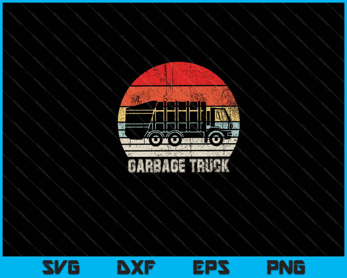 Garbage Truck Vintage Retro Svg Cutting Printable Files