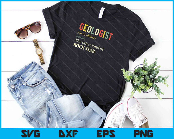 Geologist The Other Kind Of Rock Star SVG PNG Cutting Printable Files - on a t-shirt