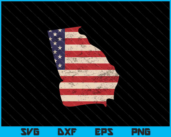 Georgia Amerikaanse vlag Vintage SVG PNG snijden afdrukbare bestanden