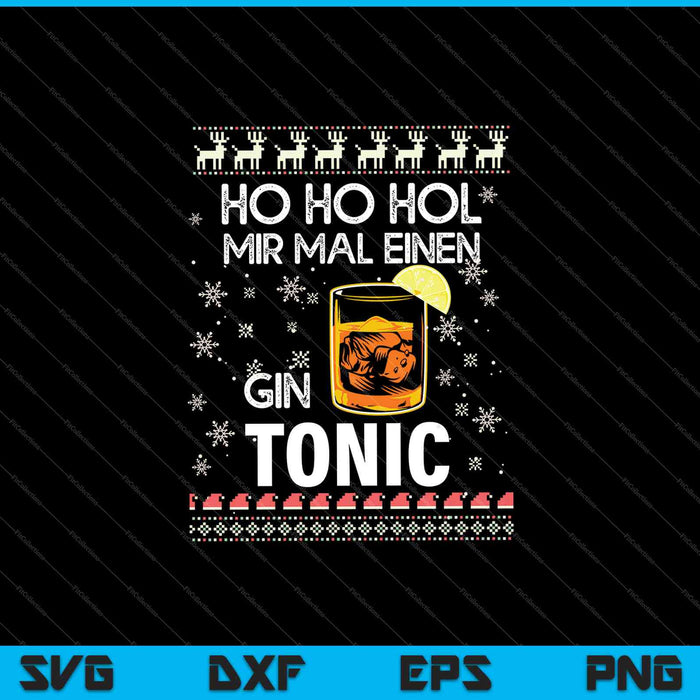 Gin Tonic Feo Suéter de Navidad Humor Alkohol Saufen SVG PNG Cortar archivos imprimibles