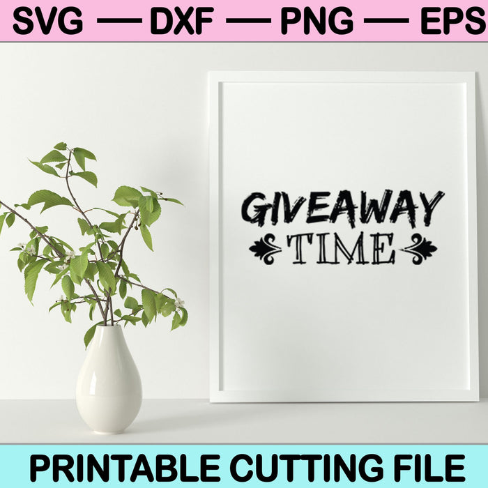 Giveaway time design shown on a product mockup