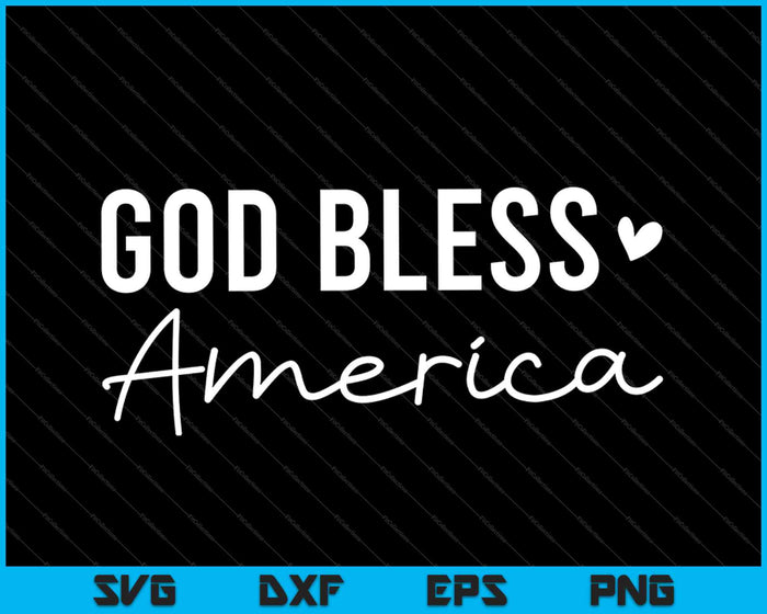 God Bless America USA SVG PNG Cutting Printable Files