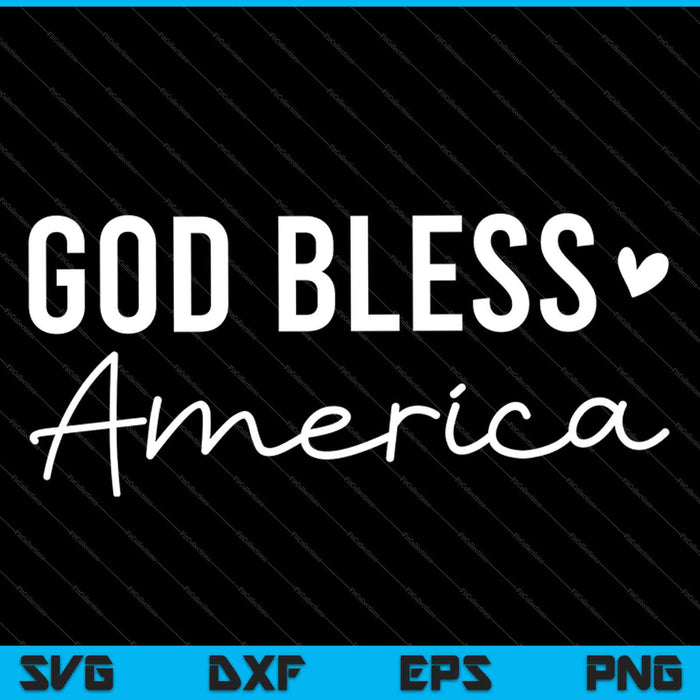 God Bless America USA SVG PNG Cutting Printable Files