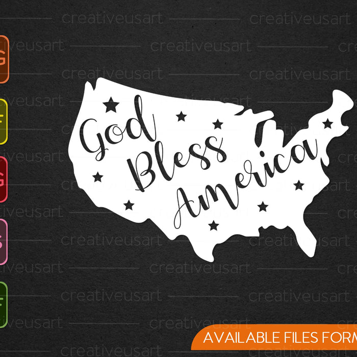 God Bless America SVG PNG EPS Cutting Printable Files