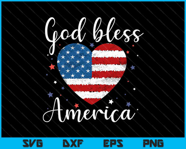 God Bless America For Patriotic SVG PNG Cutting Printable Files