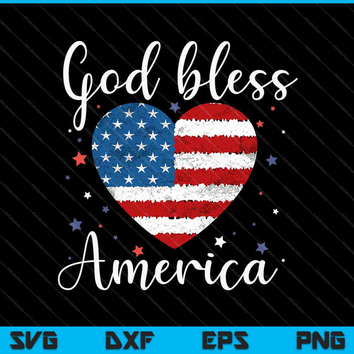 God zegene Amerika voor patriottische SVG PNG snijden afdrukbare bestanden