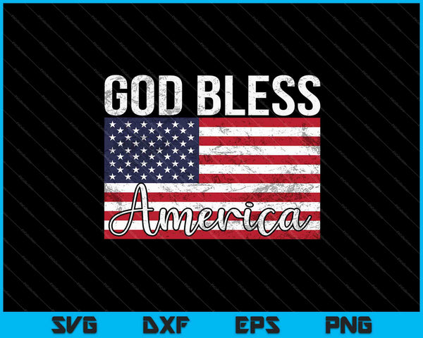 God Bless America For Patriotic SVG PNG Cutting Printable Files