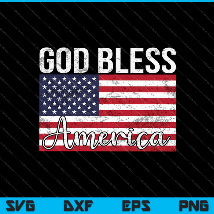 God Bless America For Patriotic SVG PNG Cutting Printable Files