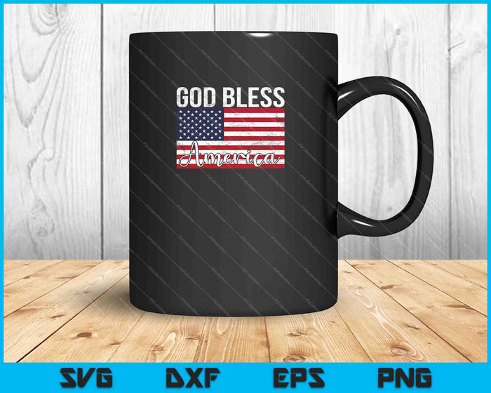 God Bless America For Patriotic SVG PNG Cutting Printable Files