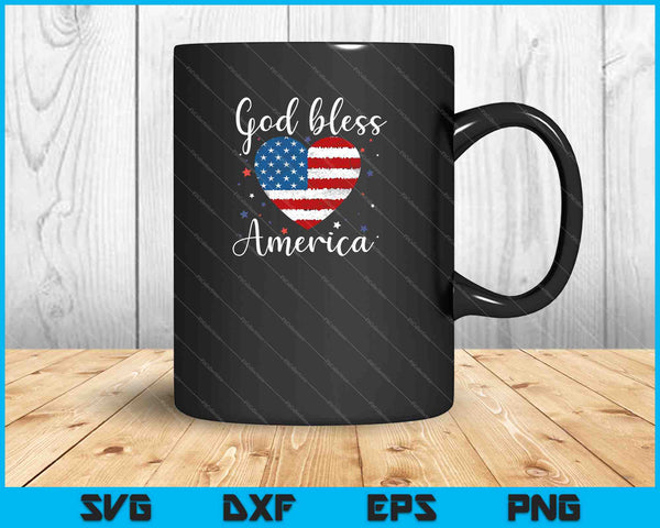 God Bless America For Patriotic SVG PNG Cutting Printable Files