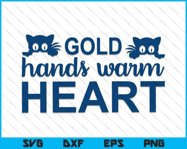 Manos de oro Corazón cálido SVG PNG Cortando archivos imprimibles