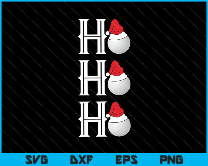 Golf Ball Christmas Santa Hat Ho Ho Ho SVG PNG Cutting Printable Files