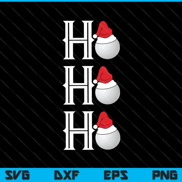 Golf Ball Christmas Santa Hat Ho Ho Ho SVG PNG Cutting Printable Files