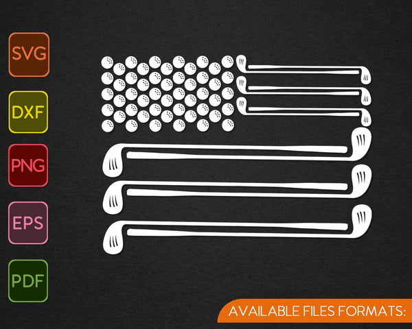 American flag golf SVG PNG Cutting Printable Files