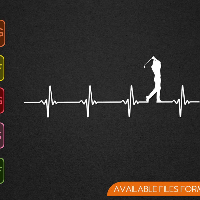 Golf heartbeat SVG PNG Cutting Printable Files