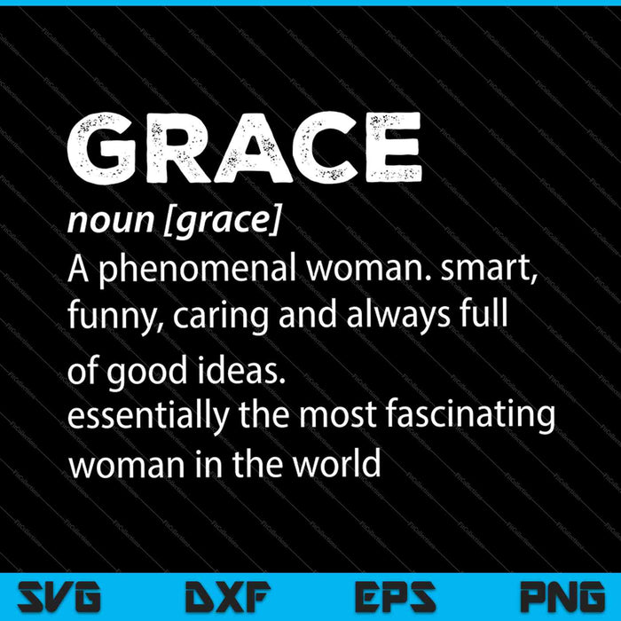 Grace definitie SVG PNG snijden afdrukbare bestanden 