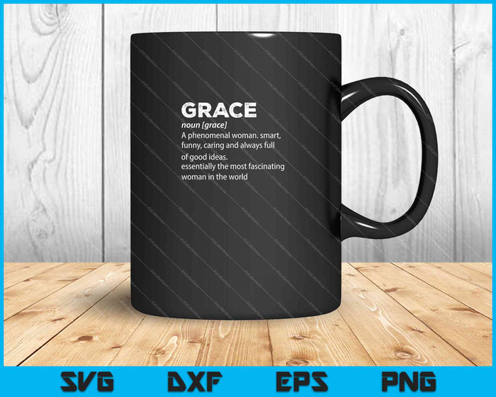 Grace definitie SVG PNG snijden afdrukbare bestanden 