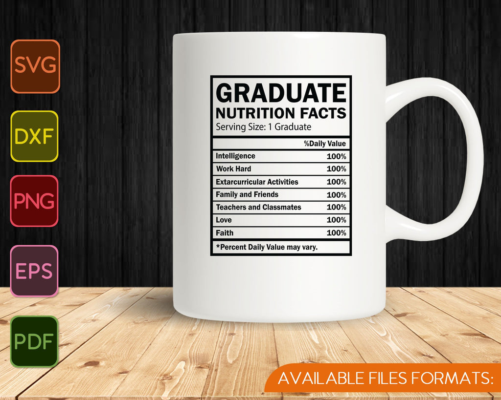 Graduate Nutrition Facts, Nutrition Facts Template SVG PNG Files ...