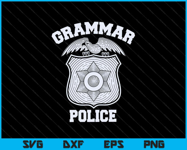 Grammatica politie SVG PNG snijden afdrukbare bestanden