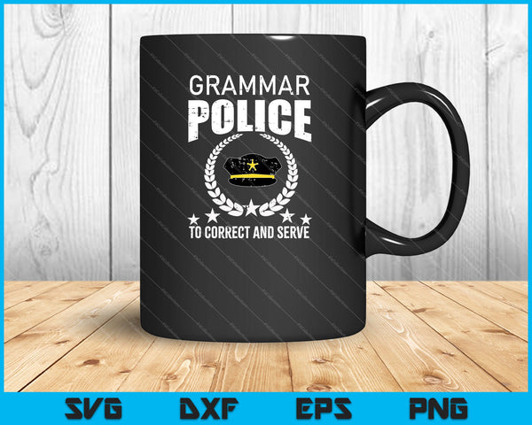 La policía gramatical corrige y sirve inglés SVG PNG cortando archivos imprimibles
