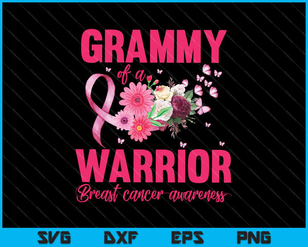 Grammy de un guerrero concientización sobre el cáncer de mama SVG PNG cortando archivos imprimibles