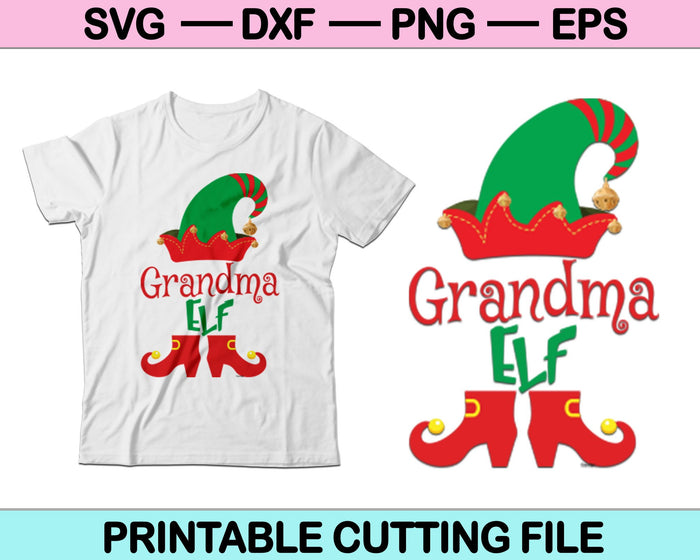 Navidad Familia Abuela ELF SVG PNG Cortando Archivos Imprimibles 