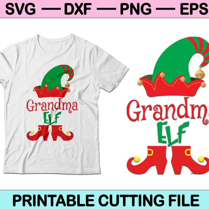 Kerst familie oma ELF SVG PNG snijden afdrukbare bestanden 