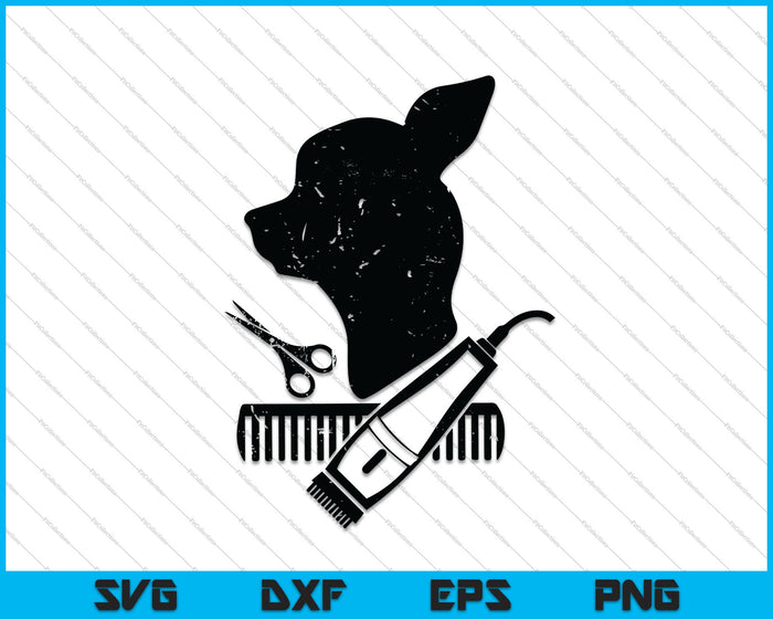Herramientas de aseo Peluquero de mascotas Peluquero de perros Papá SVG PNG Cortar archivos imprimibles