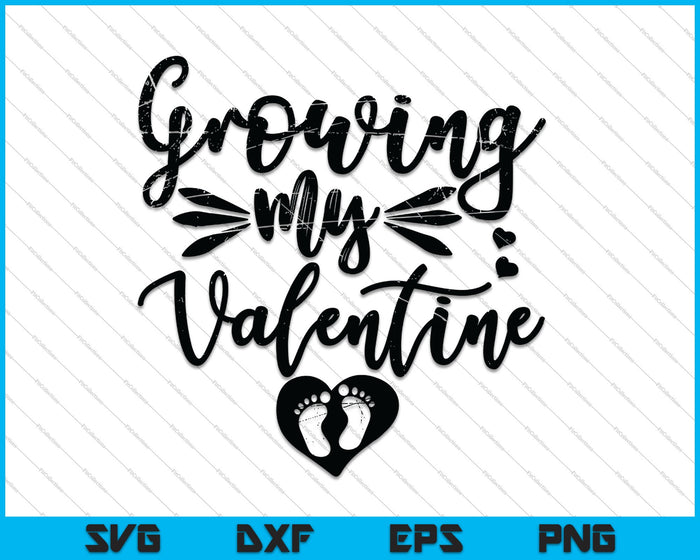 Creciendo mi embarazo de San Valentín SVG PNG cortando archivos imprimibles