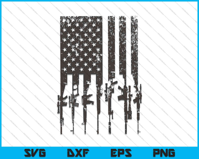 Bandera de rifle estilo gruñido SVG PNG cortando archivos imprimibles