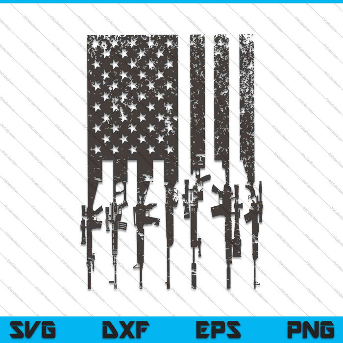 Bandera de rifle estilo gruñido SVG PNG cortando archivos imprimibles