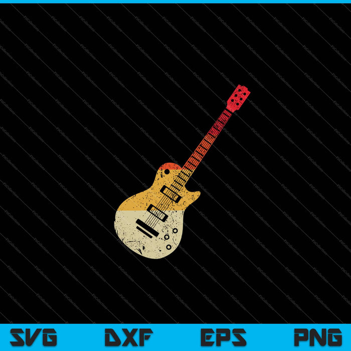 Estilo retro de guitarra, regalo para guitarrista svg cortando archivos imprimibles