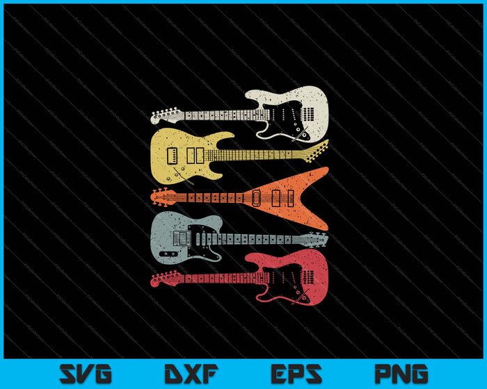 Guitar Shirt. Retro Style, Gift For Guitarist SVG PNG Cutting Printable Files