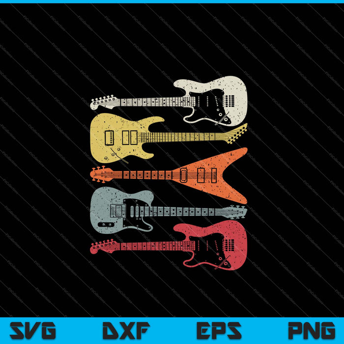 Guitar Shirt. Retro Style, Gift For Guitarist SVG PNG Cutting Printable Files