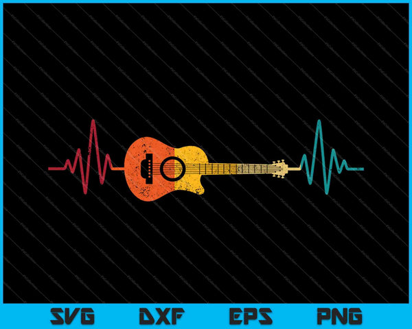 Guitarist Heartbeat Musician Guitar Player SVG PNG Cutting Printable Files