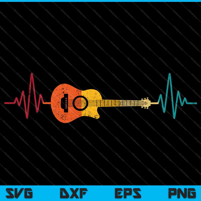 Guitarist Heartbeat Musician Guitar Player SVG PNG Cutting Printable Files