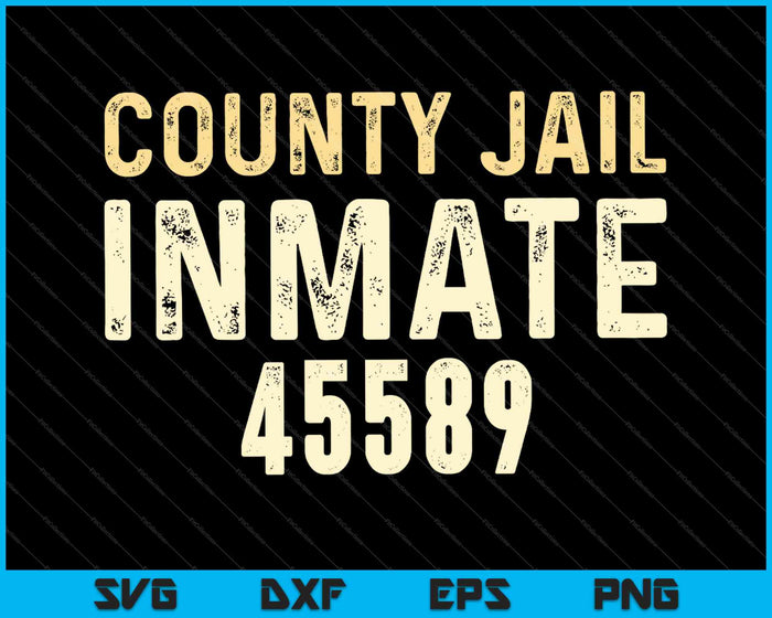 Fiesta de disfraces de prisioneros reclusos de la cárcel del condado de Halloween SVG PNG cortando archivos imprimibles