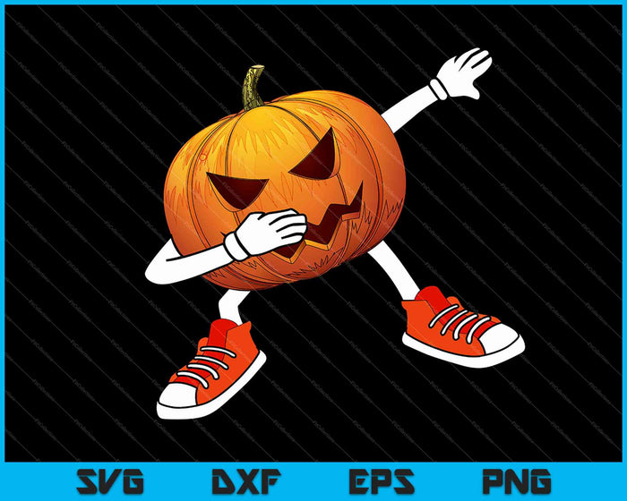 Divertido Halloween Dabbing Jack O Lantern SVG PNG Cortando archivos imprimibles