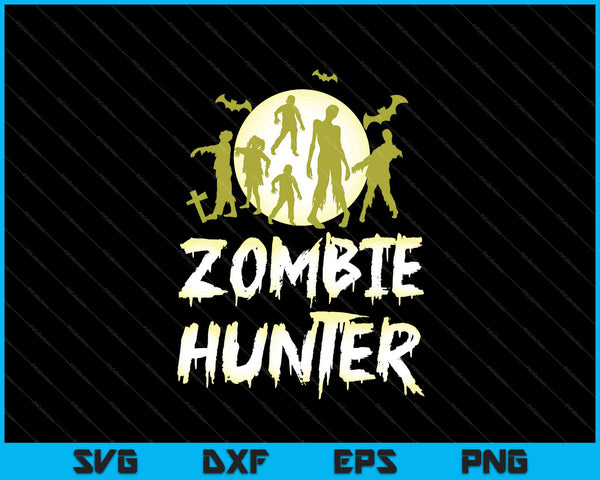 Halloween Zombie Hunter Bat SVG PNG Cortar archivos imprimibles