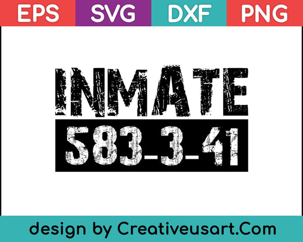 Halloween Inmate Jail SVG PNG Cutting Printable Files