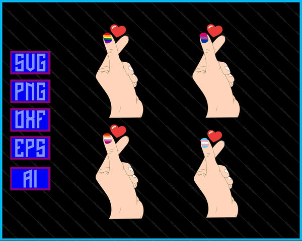Bandera de diseño de mano del día de San Valentín SVG PNG cortando archivos imprimibles