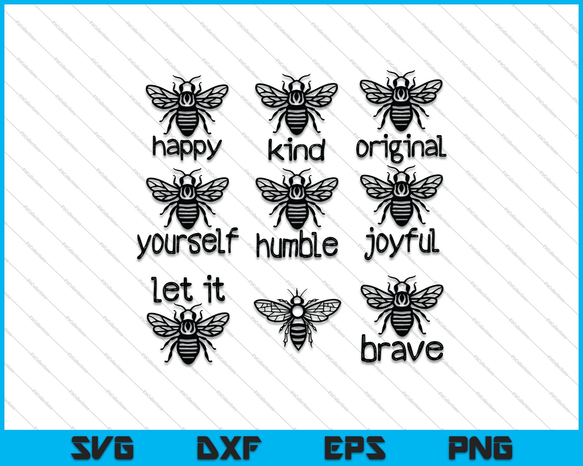 Humilde Svg Abeja Feliz Valiente Amable Original Tú Mismo Humilde Alegre SVG PNG ...