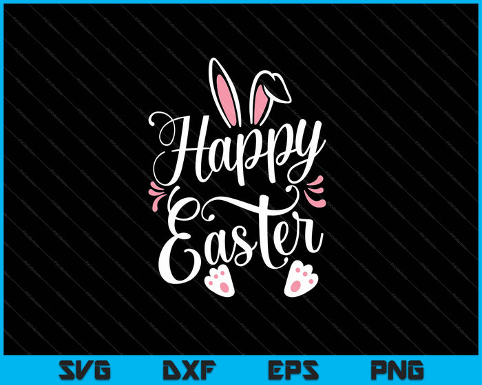 Happy Easter Bunny Rabbit Face Funny Easter Day SVG PNG Snijden afdrukbare bestanden