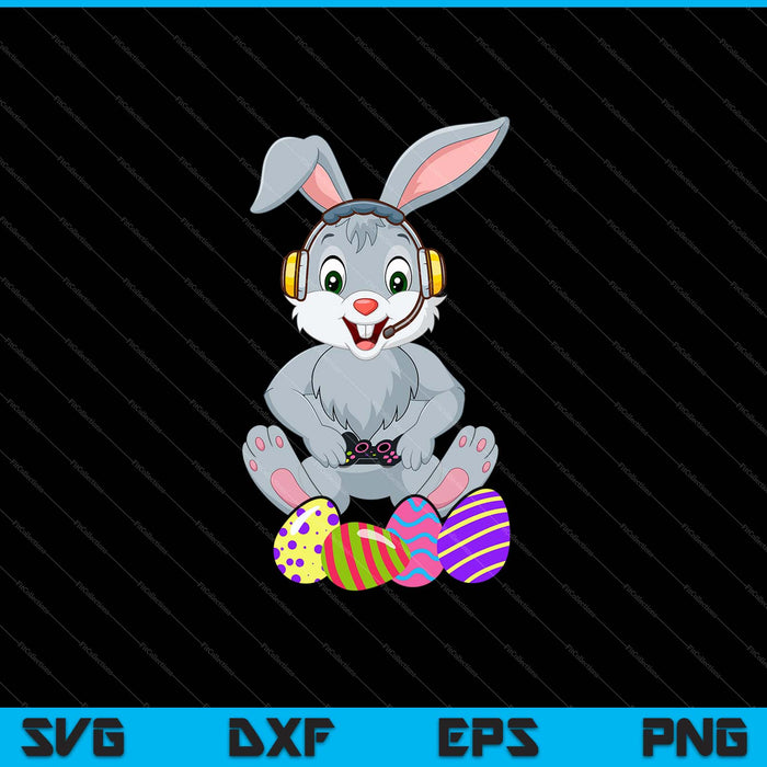 Happy Easter Day Bunny Egg Grappige jongens meisjes Kids Gamer SVG PNG snijden afdrukbare bestanden