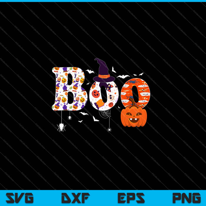Happy Halloween Boo Spiders Witch Hat SVG PNG Cutting Printable Files