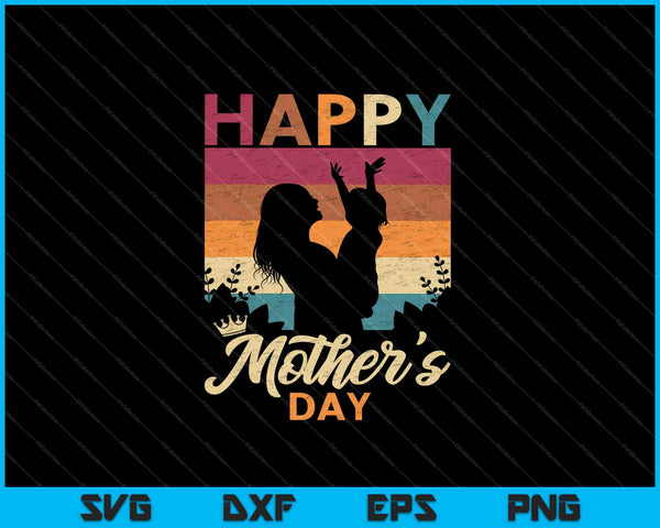 Feliz Día de la Madre SVG PNG Cortando archivos imprimibles 