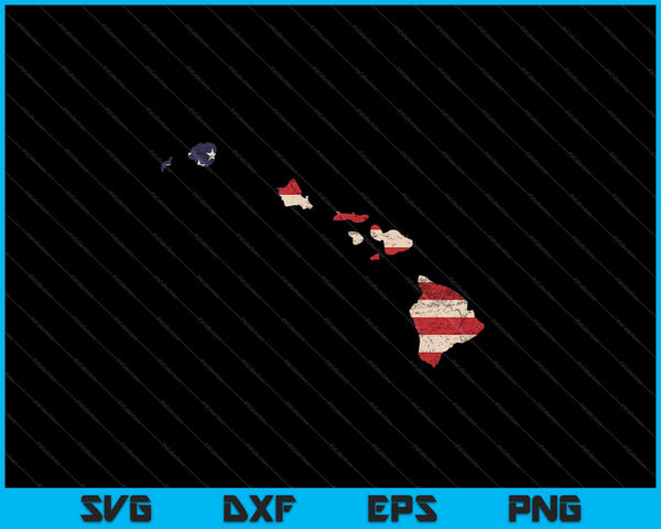 Hawaii Amerikaanse vlag Vintage SVG PNG snijden afdrukbare bestanden